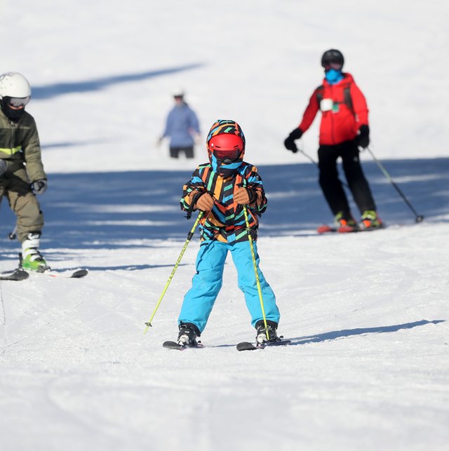 people with rental gear